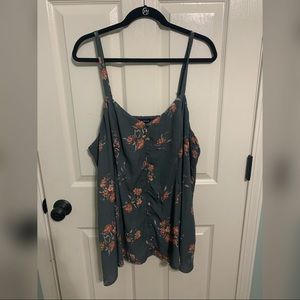 Gray and Pink Floral Tank (with FREE cardigan!!)